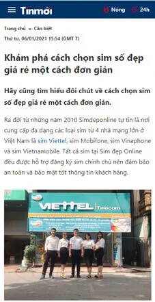 tinmoi viết về simdeponline.vn