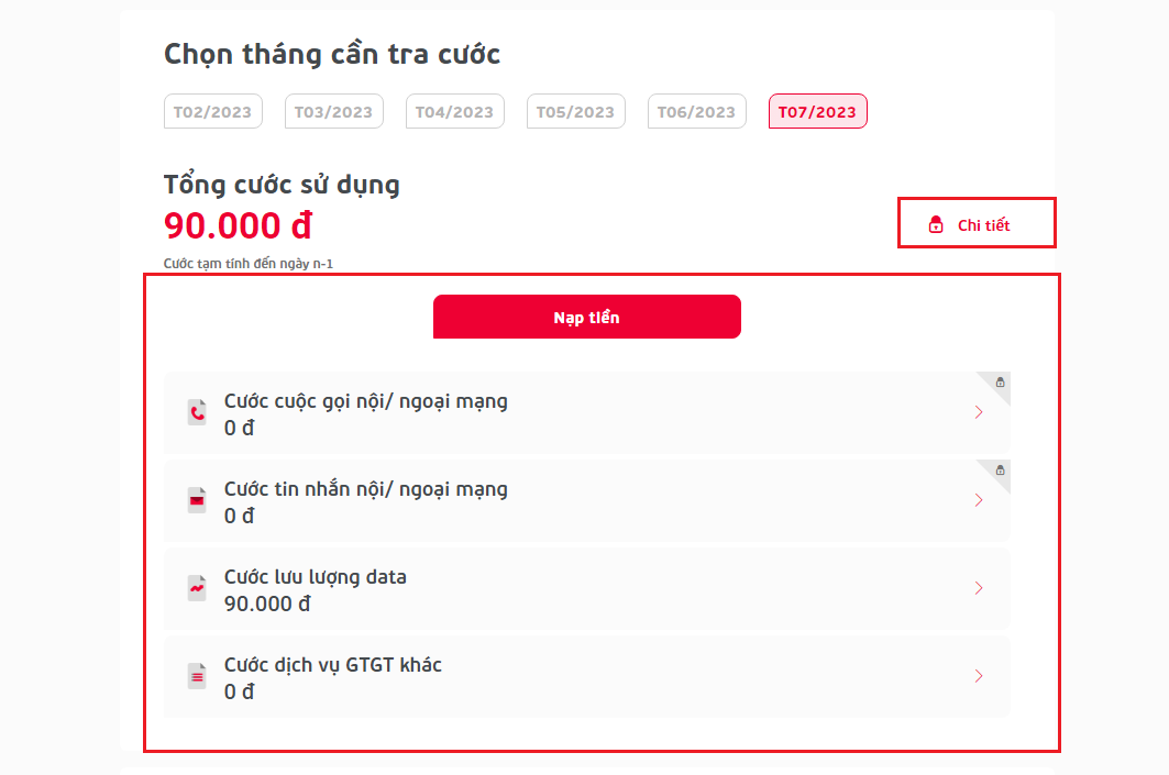 kiểm tra tin nhắn và cuộc gọi của mạng Viettel thông qua web