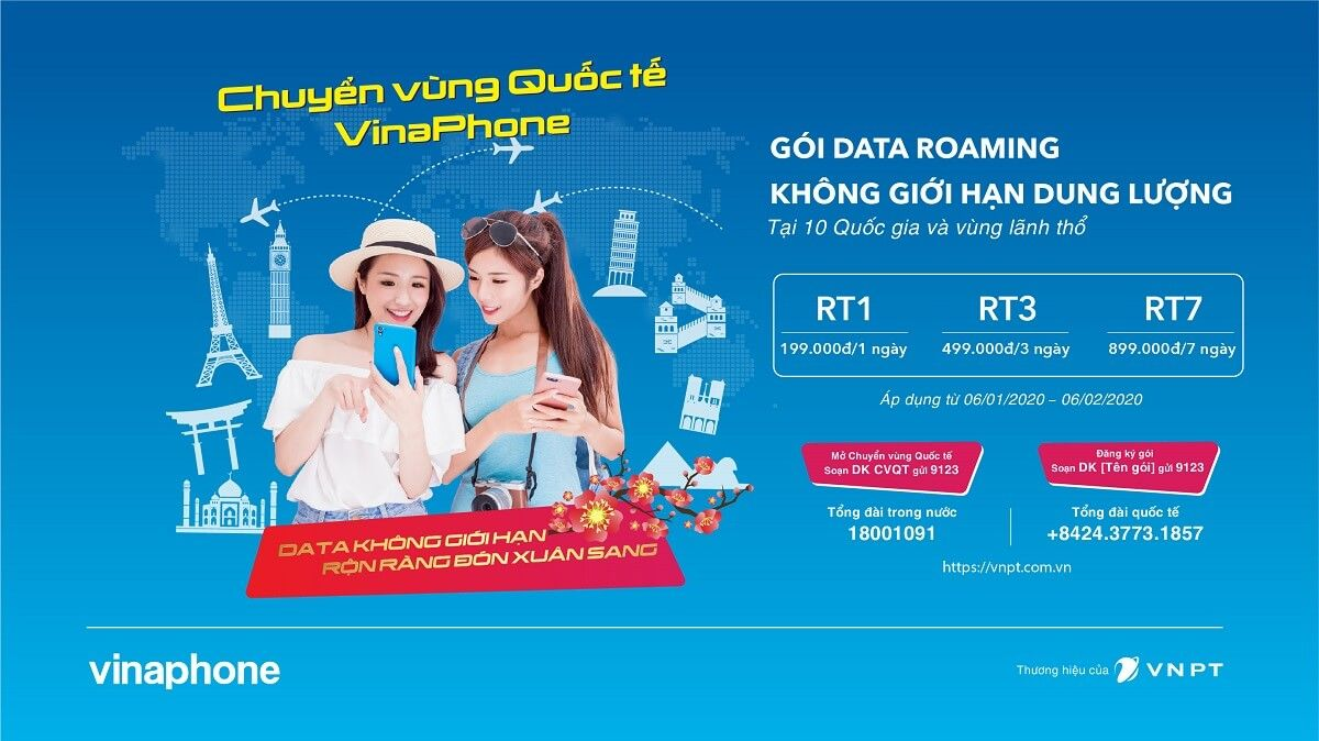 Cách đăng ký Roaming Vinaphone trả trước, trả sau