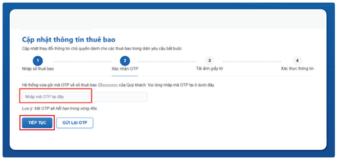 Cách cập nhật thông tin thuê bao Mobifone Online trên website 