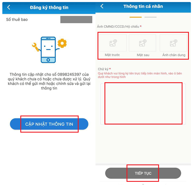 Cách cập nhật thông tin thuê bao Mobifone Online trên My Mobifone 